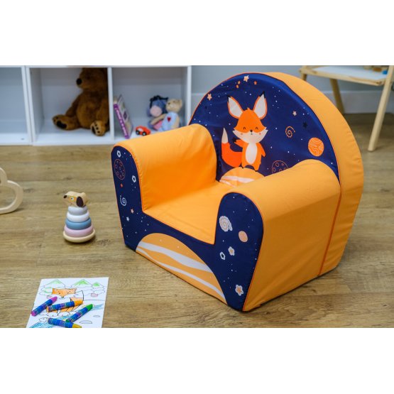 Children's chair Lišák - blue-orange