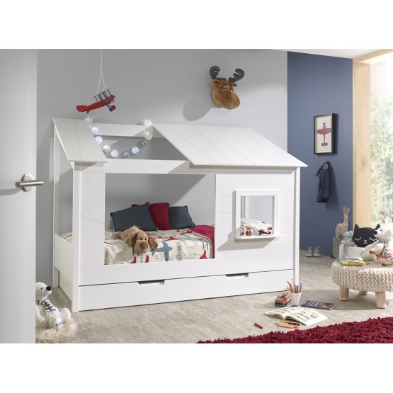 Children's bed in the shape of a house Stela - white