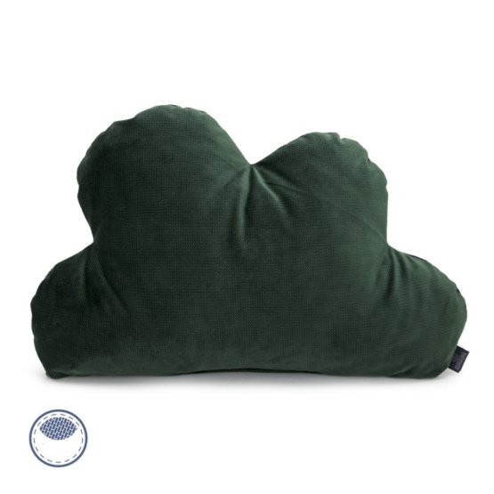 Velvet cloud pillow Life in the woods - dark green