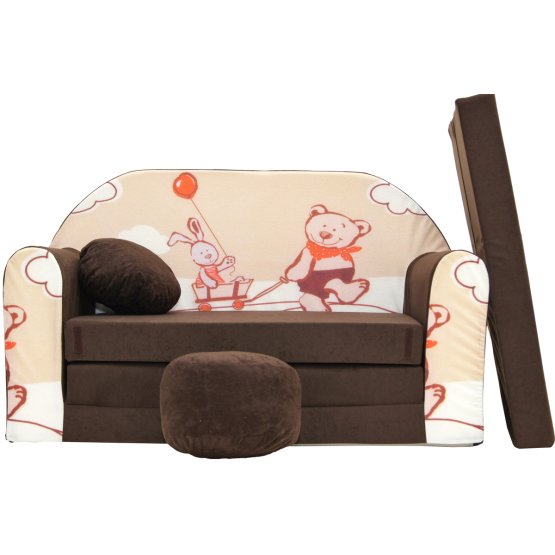 Children's sofa Teddy bear brown-beige