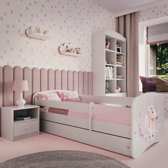 Children's bed with barrier - Unicorn