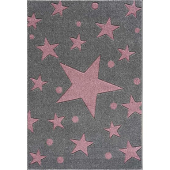Children's Rug Stars - gray-pink