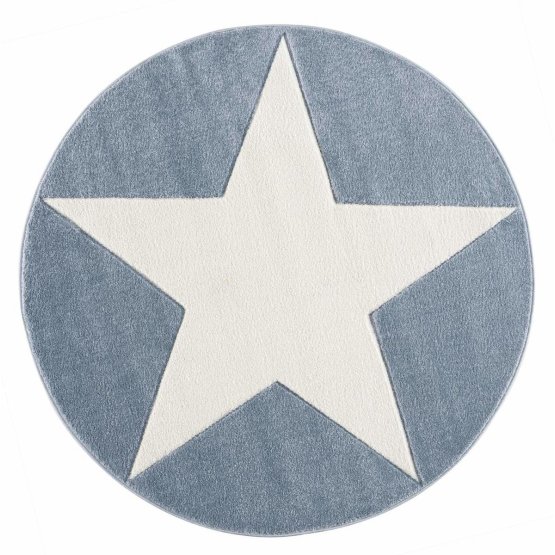 STAR Children's Rug - Blue/White