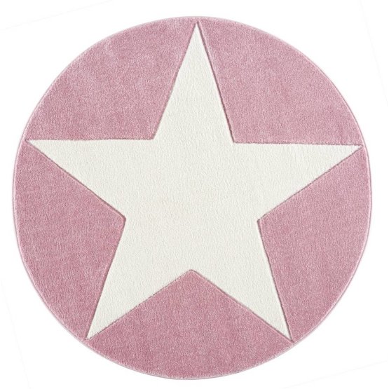 STAR Children's Rug - Pink/White