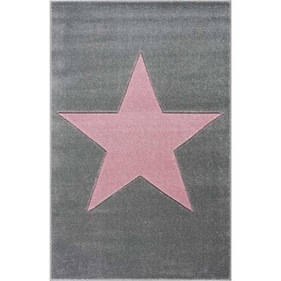 STAR Children's Rug - Silver-Grey/Pink