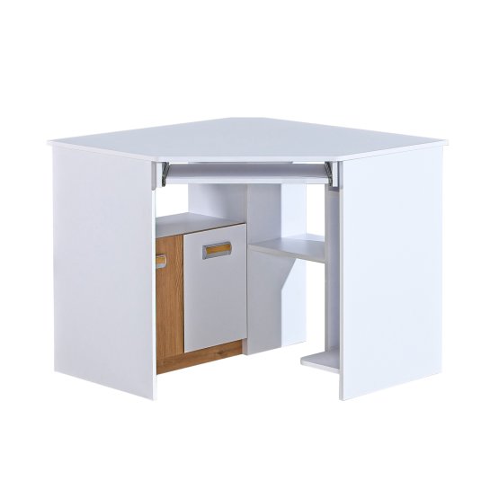 Corner desk L11 - white / oak nash