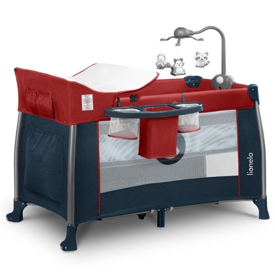 Travel cots Thomi - Red Burgundy Blue