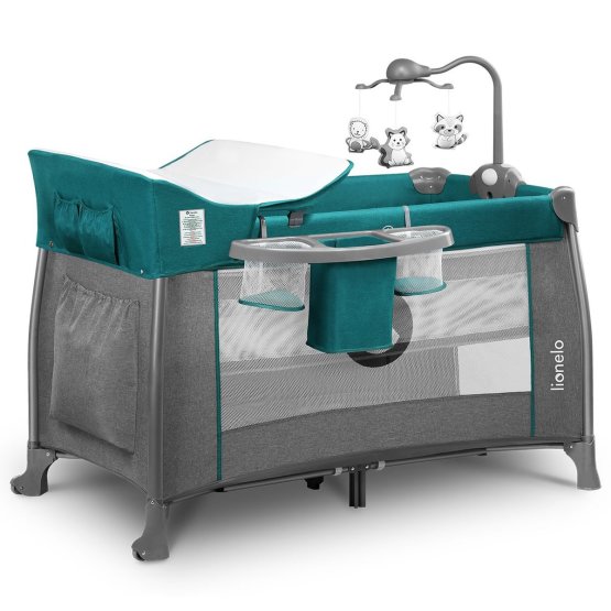 Thomi Green Turquoise travel cot