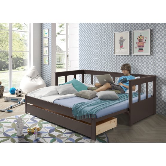 Children convertible bed with back Pino - grey