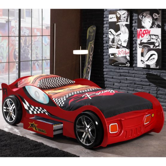 Children's bed car Turbo Racing - red