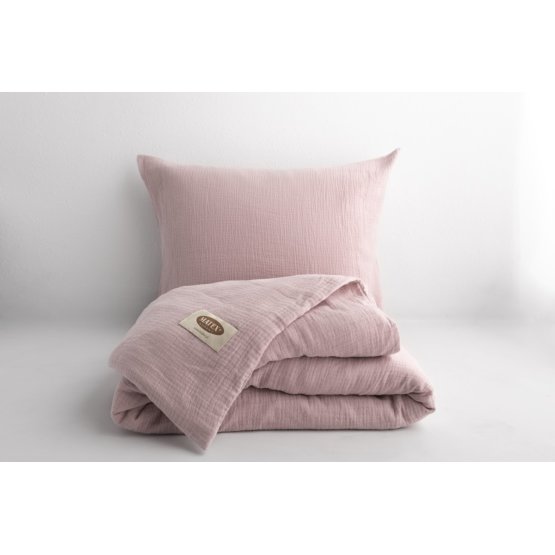 Muslin bedding 140x200 cm + 70x90 cm pink