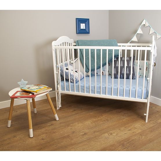 Cot Alek with pull-down side - white