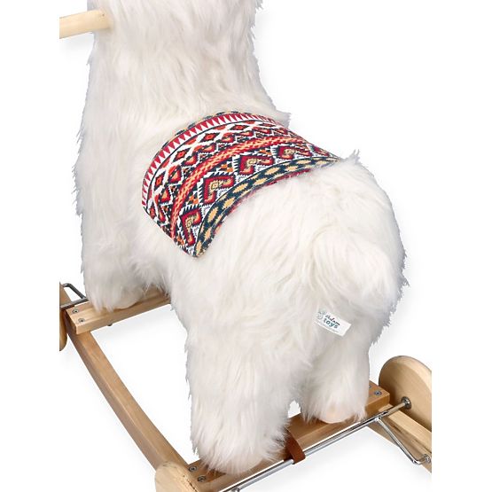 Alpaca on a Rocking Horse with Wheels