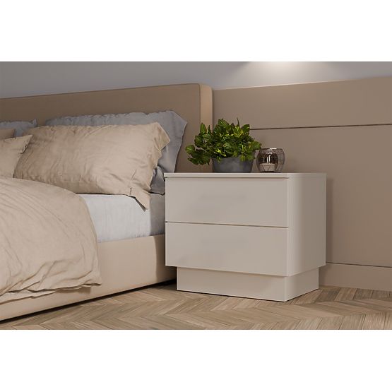 AMBER 2S Nightstand with 2 Drawers for Bedroom CASHMERE Beige