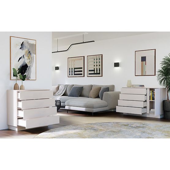 AMBER 4S Dresser Cabinet 4 Drawers for Bedroom Living Room CASHMERE Beige