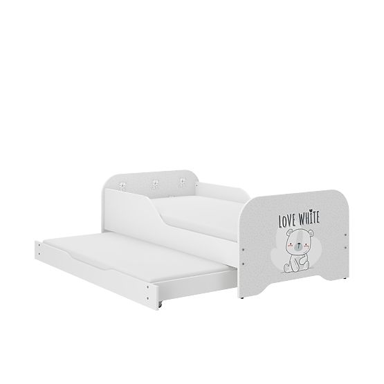 Children's Bed MIKI 160 x 80 cm - White Teddy Bear