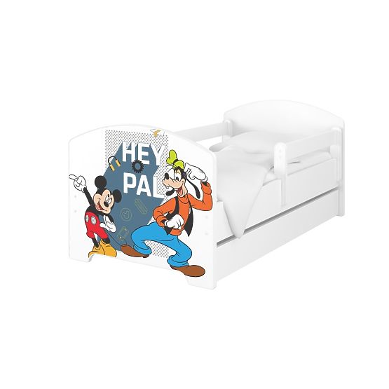 Children's Bed with Safety Rail - Mickey and Friends