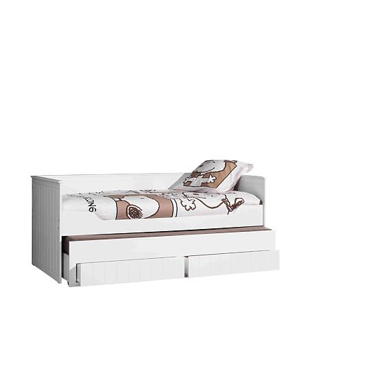 Children's Bed with Trundle and Drawers Robin - White