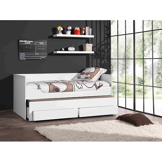 Children's Bed with Trundle and Drawers Robin - White