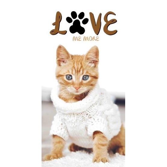Baby towel 70x140 Kitten in a sweater