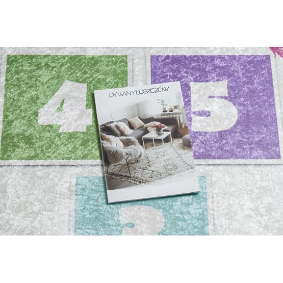BAMBINO 1075 Washable Hopscotch and Numbers Rug for Children Anti-Slip - Green