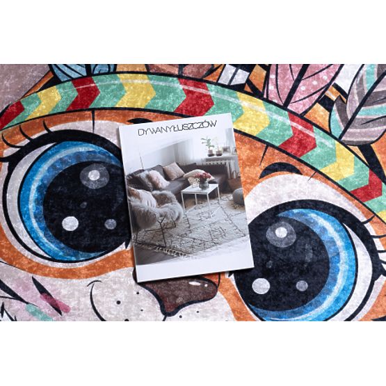 BAMBINO 1960 Washing Rug Tiger, Indian for Children Anti-Slip - White