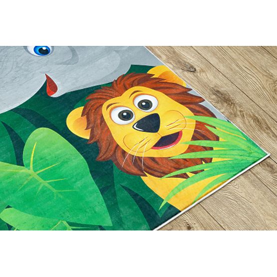 BAMBINO 2705 Washing Mat Animals, Africa for Children Anti-slip - Green/Brown