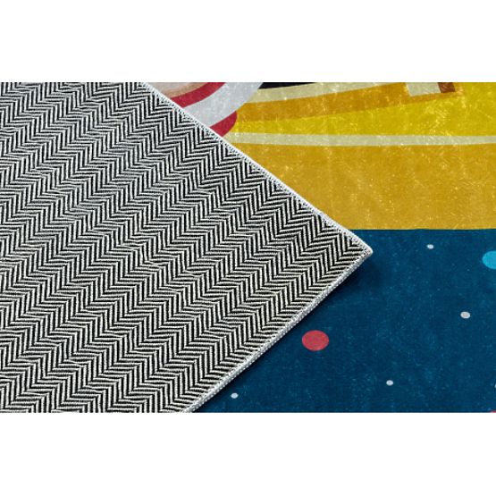 BAMBINO 42810 Washing Mat Rocket, Planets for Kids Anti-Slip - Blue/Brown