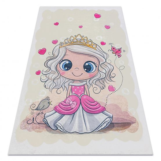 BAMBINO 43020 Washing Rug Princess, Stars for Children Anti-Slip - Cream/Pink