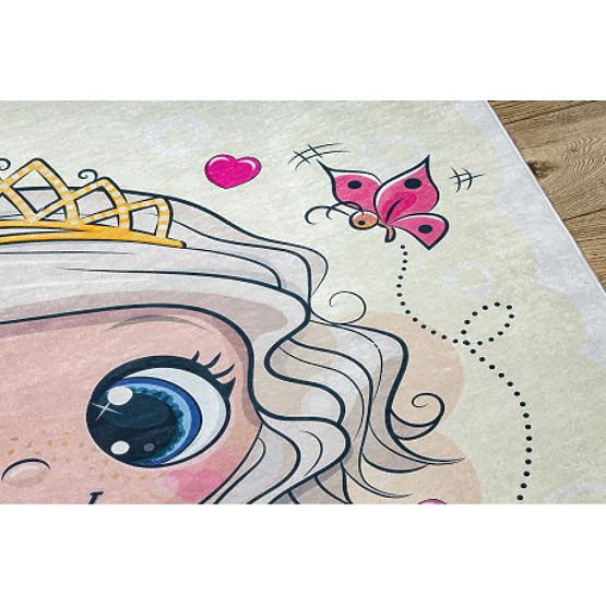 BAMBINO 43020 Washing Rug Princess, Stars for Children Anti-Slip - Cream/Pink
