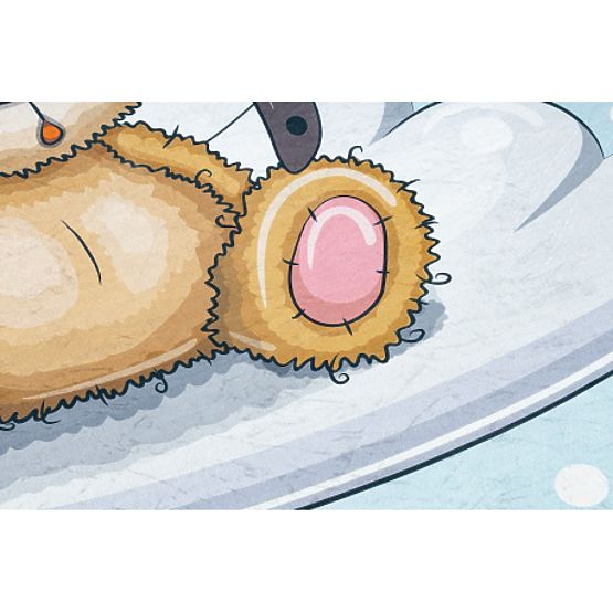 BAMBINO 43030 Washing Mat Bear, Pilot for Kids Anti-Slip - Blue/Brown