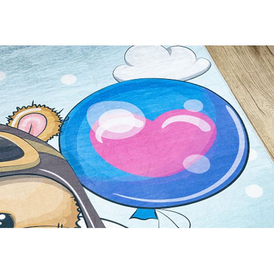 BAMBINO 43030 Washing Mat Bear, Pilot for Kids Anti-Slip - Blue/Brown