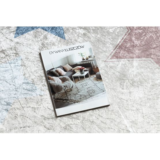 BAMBINO 48130 Round Washable Rug Stars for Kids Anti-Slip - Beige / Gray