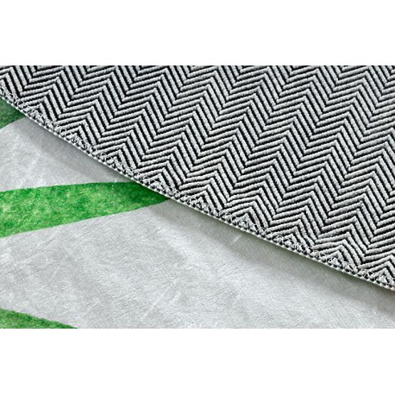 BAMBINO 54090 Round Washable Rug Animals, Africa for Kids Non-slip - White/Green