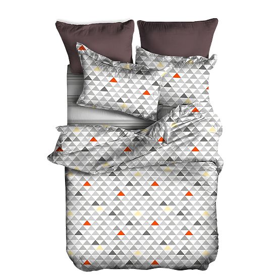 BASIC Grey Bedding with Geometric Pattern 155x220_80x80*1 DecoKing