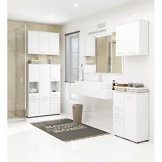 BATHROOM CABINET FIN COLUMN 30 2D 140cm WHITE