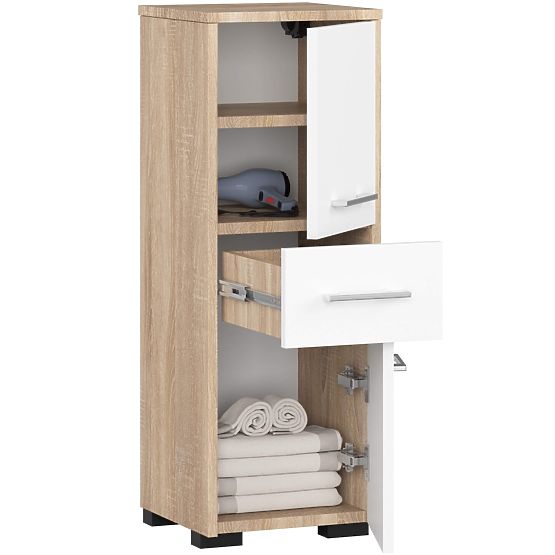 BATHROOM CABINET FIN COLUMN 30 2D 1SZ 85cm PK OAK SONOMA / WHITE