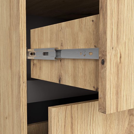 BATHROOM CABINET UNDER SINK WITH HOLES VAMI W90 UM 2SZ 2P ARTISAN OAK / GRAPHITE GRAY