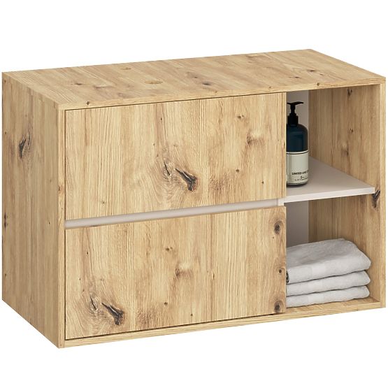 BATHROOM CABINET UNDER SINK WITH HOLES VAMI W90 UM 2SZ 2P OAK ARTISAN / CASHMERE