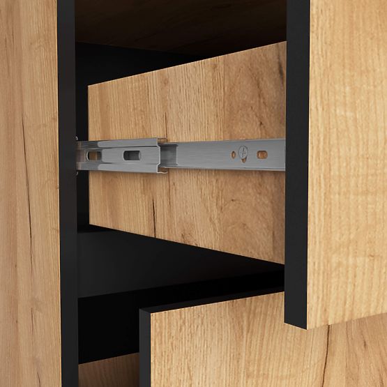 BATHROOM CABINET UNDER SINK WITH HOLES VAMI W90 UM 2SZ 2P OAK CRAFT / BLACK