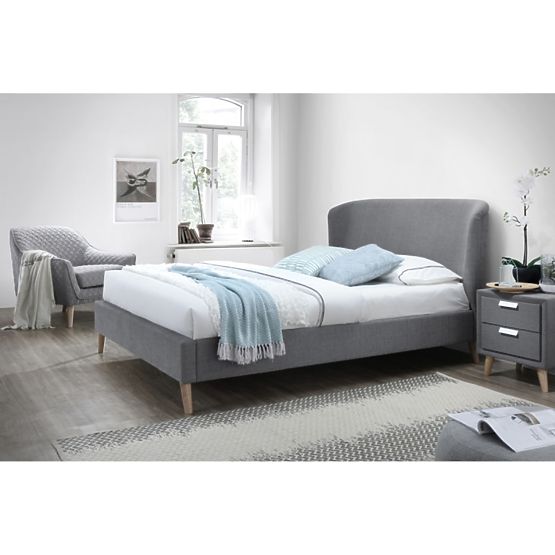 Bed ALEXIS 160x200cm grey/oak