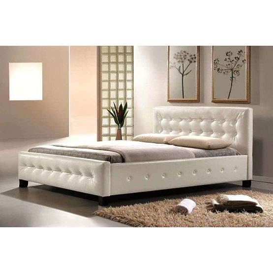 Bed BARCELONA 160x200cm white / wenge