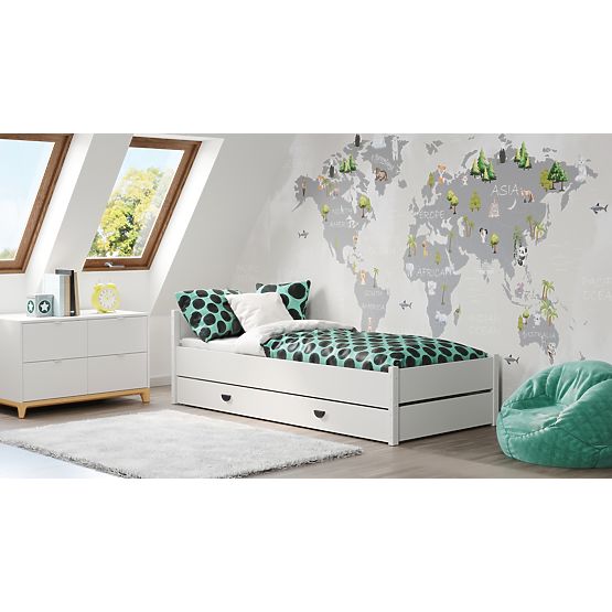 Bed MARCEL 200x90 white with drawer