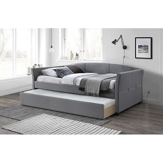 Bed with Trundle SANNA 90 x 200 cm - Gray