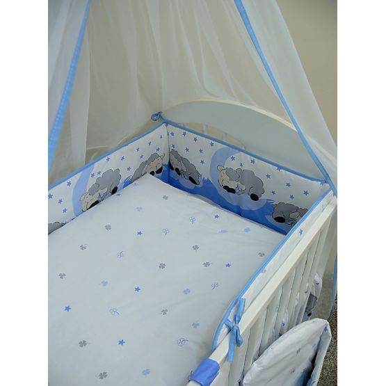 Bedding set for cribs 120x90cm Lamb - blue