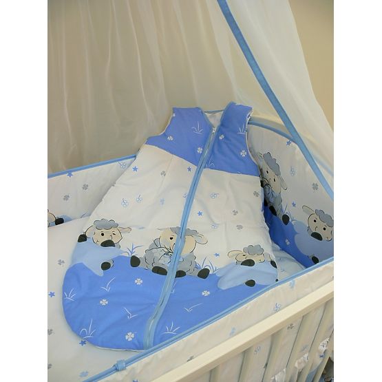 Bedding set for cribs 120x90cm Lamb - blue