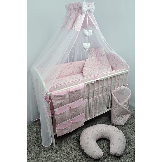 Bedding set for cribs 120x90cm Pony - pink