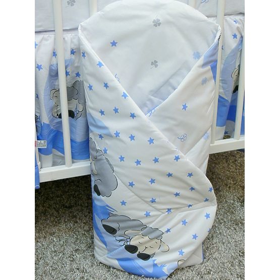 Bedding set for cribs 135x100cm Lamb - blue