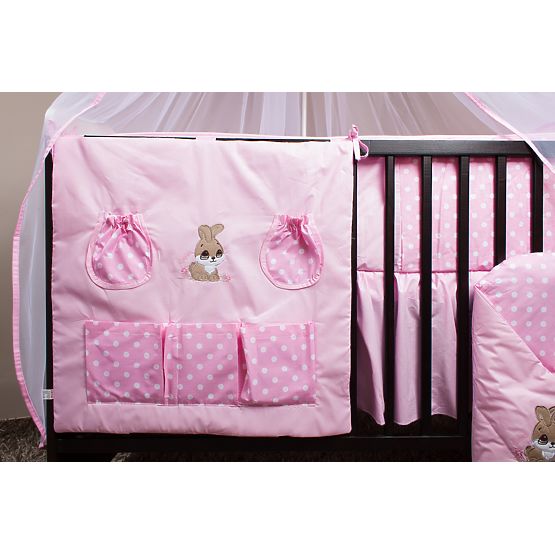 Bedding set for cribs 135x100cm Rabbit pink