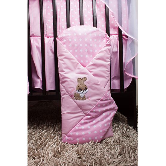 Bedding set for cribs 135x100cm Rabbit pink